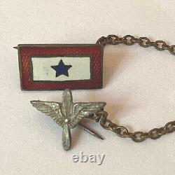 Rare! Mères Étoiles Bleues de l'Armée de l'Air de l'US Army pendant la Seconde Guerre mondiale (1 Étoile Bleue) Broche de l'amoureuse 1943