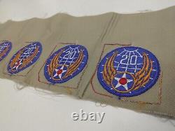 Rare Original Ww2 20ème Us Army Air Force Uncut Patch Strip 31 Patches