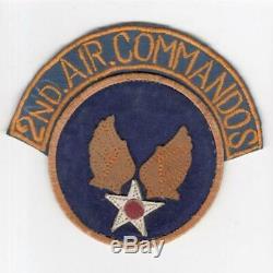 Rare Theatre Made Ww 2 Armée De L'air Des Etats-unis, 2e Commandos Air, Patch & Tab Inv # H744