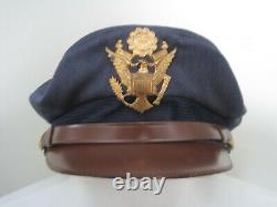 Rare Us Army Air Corps Air Force Transitional Crusher Hat Visor Cap