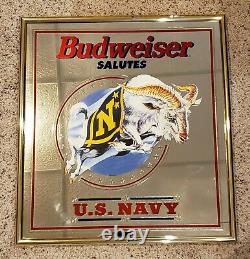 Rare Vintage Budweiser Salutes Military Mirror Set Army Marines Navy Air Force C