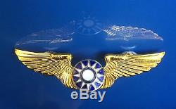 Rare Vintage Military Army Air Force Aviation Voling Tiger Gold Wings Pin