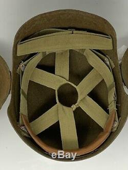 Rare Vintage Original Ww2 U. S. Army Air Forces (aaf) M5 Flak Casque Avec Doublure