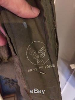 Rare Vtg 1940's Wwii B15 B-15 Army Air Force Jacket Oh Brother Rare! Comme Si