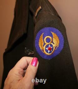 Rare Ww II Us Army Air Force Usaaf Eto 8th Air Force 1st Lt Chocolate Ike Jacket