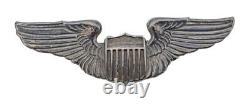 Rare Wwii Era Full Size 3 Sterling Silver Usaaf Army Airforce Pilot Wings = Ailes de pilote de l'USAAF de l'Armée de l'Air en argent sterling de la Seconde Guerre mondiale, taille réelle, rare