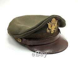 Real Seconde Guerre Mondiale L'armée Américaine Armée De L'air Crusher Cap Crush Hat Brooks Californie Taille 7-1 / 4