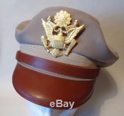 Repro Ww2 Crusher Cap Us Army Air Force Officier Tropical Worsted Kaki Taille 56