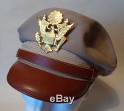 Repro Ww2 Crusher Cap Us Army Air Force Officier Tropical Worsted Kaki Taille 56