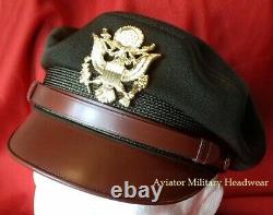 Repro Ww2 Usaaf Officier De La Force Aérienne Crusher Cap Hat Flighter Style 100% Wool Od51