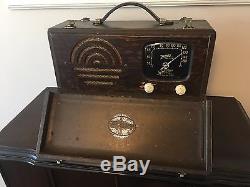 Restauré Antique Zenith 5-g-5000lr Portable Tube Radio 5g500 Us Army Air Force