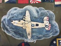 Sac De Bombardier Usaaf B-24 De L'armée Américaine Us Ww2 Rare Avec L'armée De L'air Art Populaire