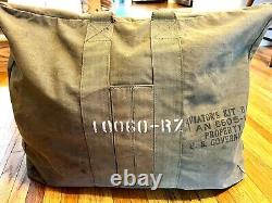 Sac de kit à double fermeture éclair Vintage Military Army Air Force Aviator AN-6505-1 de l'époque de la Seconde Guerre mondiale