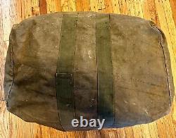 Sac de kit à double fermeture éclair Vintage Military Army Air Force Aviator AN-6505-1 de l'époque de la Seconde Guerre mondiale