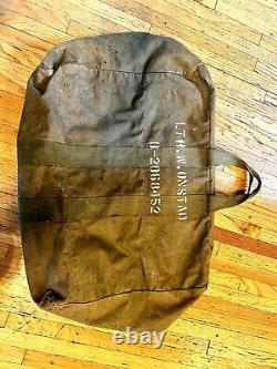 Sac de kit à double fermeture éclair Vintage Military Army Air Force Aviator AN-6505-1 de l'époque de la Seconde Guerre mondiale