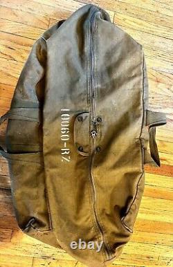 Sac de kit à double fermeture éclair Vintage Military Army Air Force Aviator AN-6505-1 de l'époque de la Seconde Guerre mondiale