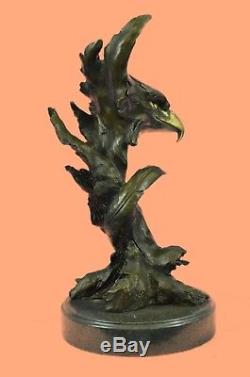 Sculpture En Bronze Statue Marbre Tête D'aigle Buste Armée Militaire Air Force Marine Co