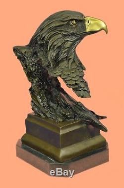 Sculpture Rare Marbre Eagle Head Buste Armée Militaire Armée De L'air Marine Colonel Gif