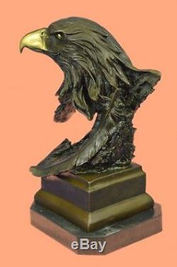 Sculpture Rare Marbre Eagle Head Buste Armée Militaire Armée De L'air Marine Colonel Gif