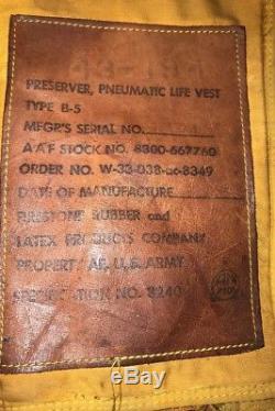 Seconde Guerre Mondiale 1945 Usaaf États-unis Armée De L'air Pilotes B5 Firestone R & L Life Preserver