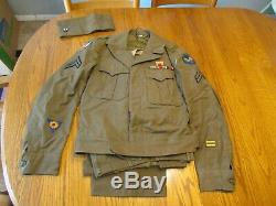 Seconde Guerre Mondiale Caporal Pilote Robe Veste En Laine Uniforme De L'armée Américaine 9 Air Corp Vigueur Us Air Force