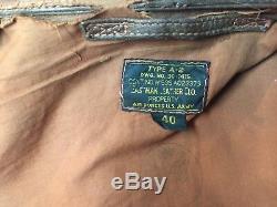 Seconde Guerre Mondiale Eastman A-2 A2 Aaf Veste Army Air Force Taille 40 Nice
