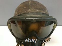 Seconde Guerre Mondiale Us Army Air Force Complete Headset Pilot Acushnet Skullcap Polaroid Anb-h-i