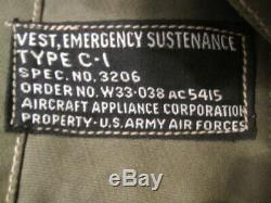 Seconde Guerre Mondiale Usaaf Armée Armée De L'air De Type C-1 Gilet D'urgence Subsistance Withholster Rare # 2