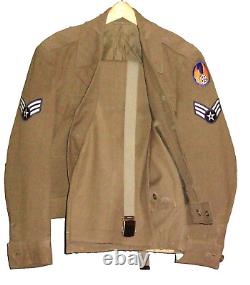 Seconde Guerre mondiale 2 Uniforme USAAF US Army Air Force Veste Ike 36R avec Pantalon 32 et Ceinture