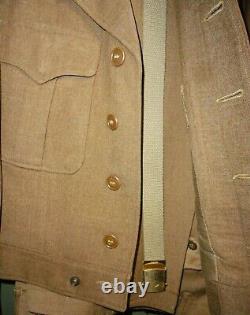 Seconde Guerre mondiale 2 Uniforme USAAF US Army Air Force Veste Ike 36R avec Pantalon 32 et Ceinture