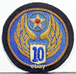 Seconde Guerre mondiale 2e Guerre mondiale 10e Force aérienne Insigne de l'armée de l'armée de l'air USAAF Badge Patch Bullion