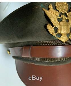 Superbe Us Ww2 Soft Bill 50 Mission Us Army Air Forces Pilote Crusher Visor Hat