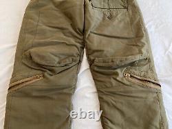 Traduire ce titre en français : Pantalon de vol Eddie Bauer en duvet d'oie de l'Armée de l'Air de la Seconde Guerre mondiale WW2 A-8 Taille 36.