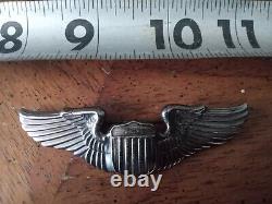 Très Rare Wwii'dawn Sterling' Silver Aaf Army Air Force 3 Escadres De Pilote Pin