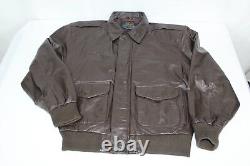 Type A2 L Grand Bomber de vol en cuir brun de l'armée de l'Air américaine vintage