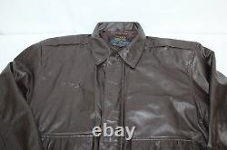 Type A2 L Grand Bomber de vol en cuir brun de l'armée de l'Air américaine vintage