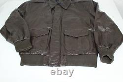 Type A2 L Grand Bomber de vol en cuir brun de l'armée de l'Air américaine vintage