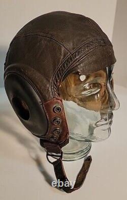 USAAF TYPE A-11 CASQUE DE VOL EN CUIR 3189 - TAILLE GRANDE. Force aérienne de l'armée