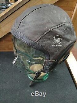 Us Army Air Force Flight Cuir Casque A-11 Taille Grand Spec No. 3189