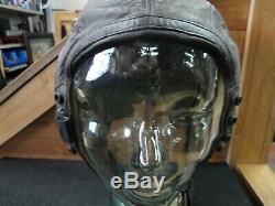 Us Army Air Force Flight Cuir Casque A-11 Taille Grand Spec No. 3189