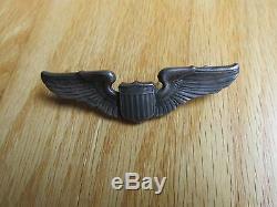 Us Army Air Force Pilot Wing Sterling Rare Maker A & E Clutchback 8 Aaf