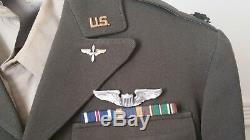 Us Militaria 2e Seconde Guerre Mondiale 8ème Armée Armée De L'air Officier Aaf Veste Et Chemise Nommée