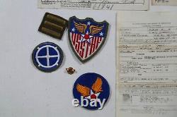 Us Wwii Honorable Discharge Paper Qualification Record Army Air Force Patch Ww2