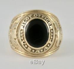 Usaaf United States Army Air Force De Lieutenant D'aviation Bague En Or Onyx Sz 9.5