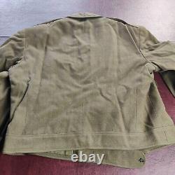 VESTE IKÉ VINTAGE DE LA SECONDE GUERRE MONDIALE HOMME VERT ARMÉE DE L'AIR DES ÉTATS-UNIS RANG CÉLÉSTES DES ANS 1940 En Laine