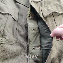 VESTE IKÉ VINTAGE DE LA SECONDE GUERRE MONDIALE HOMME VERT ARMÉE DE L'AIR DES ÉTATS-UNIS RANG CÉLÉSTES DES ANS 1940 En Laine