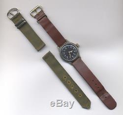 Véritable Montre De Hack-set Bulova A-11 Pilotes De L'armée De L'air De La Seconde Guerre Mondiale Avec 2straps