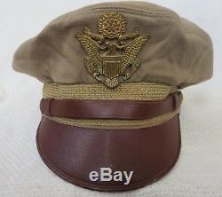 Véritable Ww2 Vintage Us Army Air Force Mission 50 Crusher Hat Bancroft Flighter