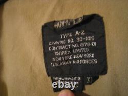 Veste Avirex de type A-2 de l'armée de l'air de 1987 taille XL rare pour femme