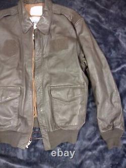 Veste Avirex pour homme Forces aériennes de l'Armée américaine type A-2 en cuir taille grande